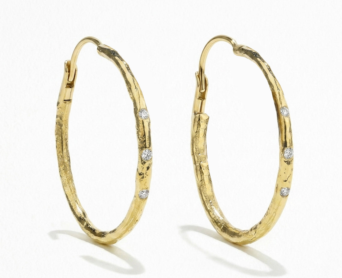 Golden Rhythm Hoop Earrings