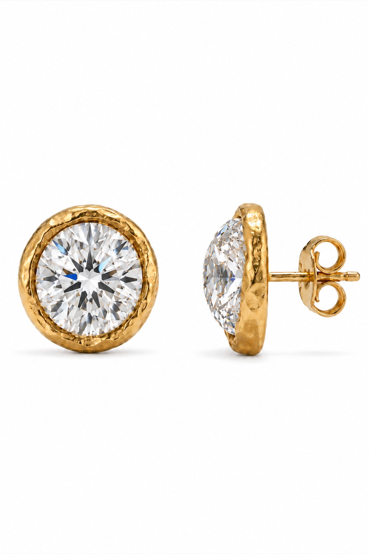 Halo Crystal Stud Earrings — enlarged view on a white background