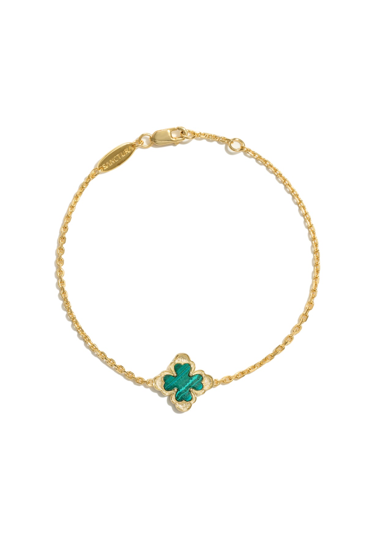 Close-up of Classic Sacred Bloom Bracelet — Malachite
