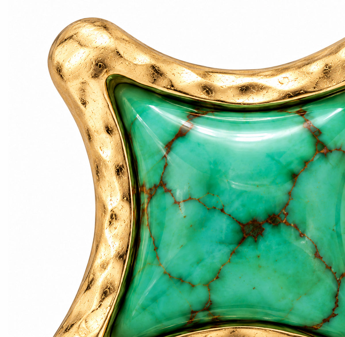 Close-up detail of Square Link Stud Earrings